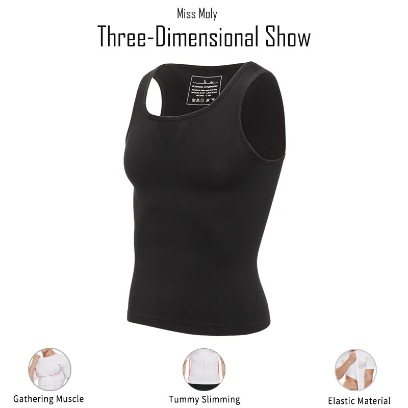 Mens Slimming Body Shaper Chest Compression Shirts Tummy Control Shapewear Gynecomastia Abdomen Slim Vest Waist Trainer Corset