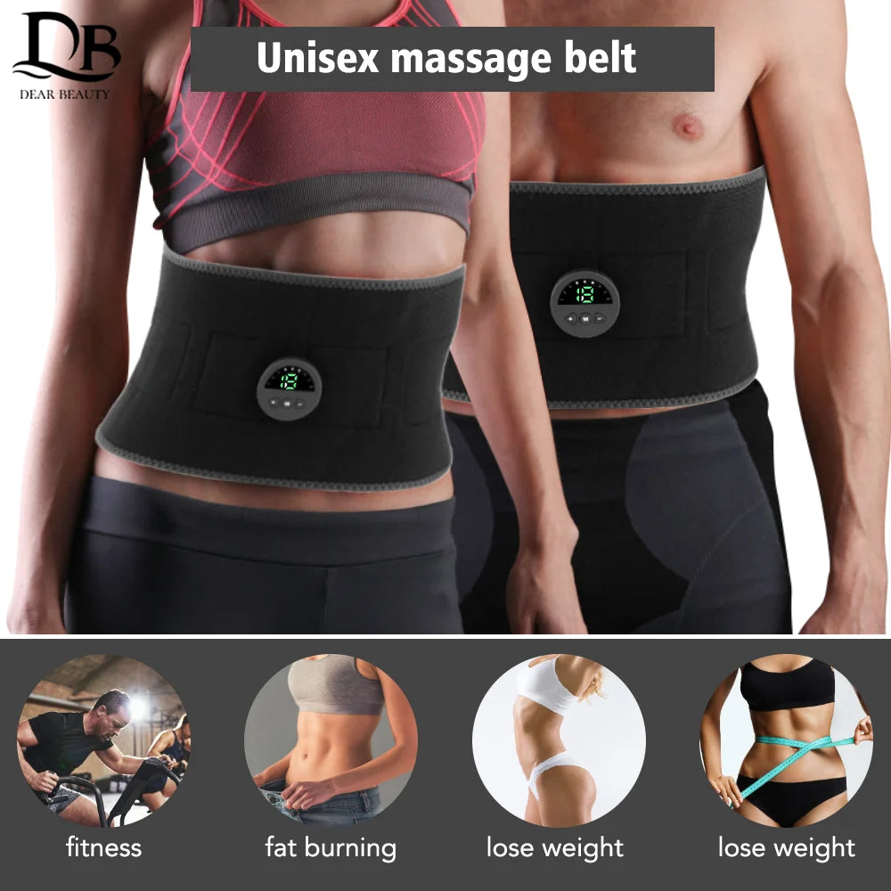 EMS Electric Abdominal Body Slimming Belt Waist Band Smart Abdomen Muscle Stimulator Abs Trainer Fitness Lose Weight Fat Burn