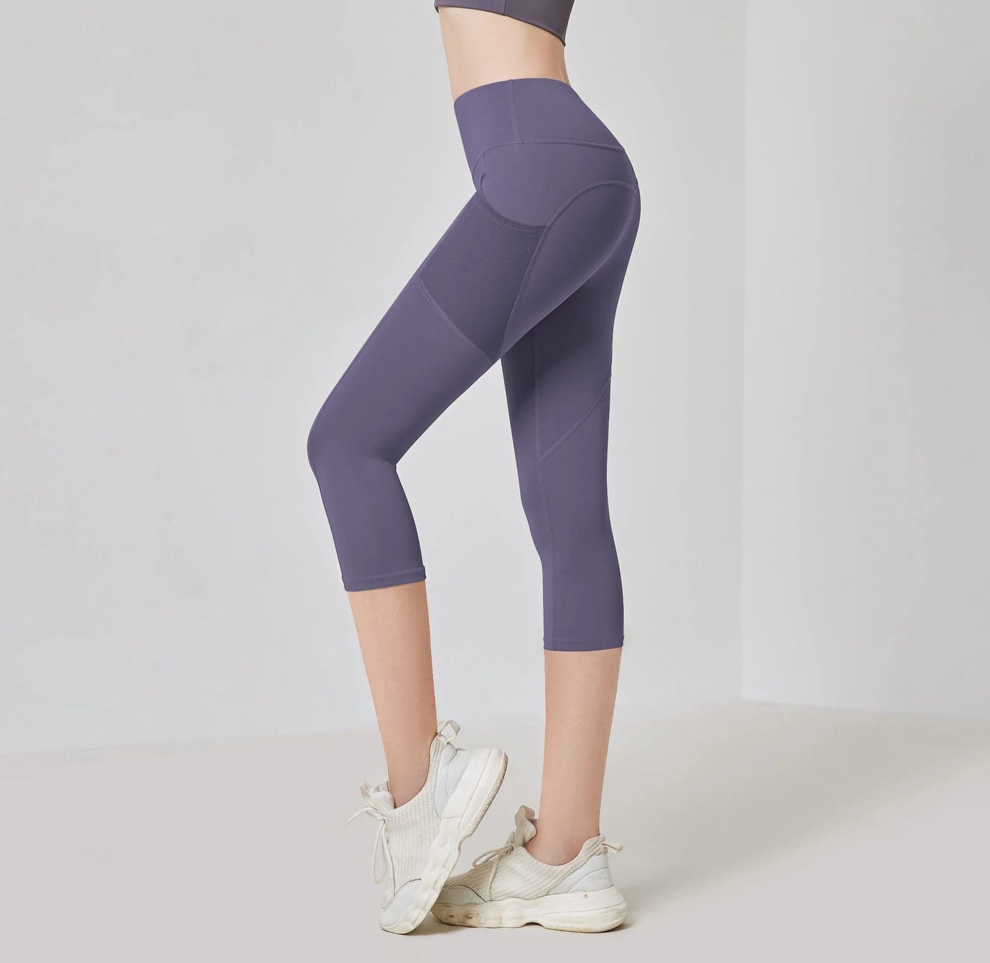 Women Sport Leggings High Waist Yoga Pant With Pocket Quick Dry Running Capris Elastic Cropped Trousers Gym Fitness Tights Femme