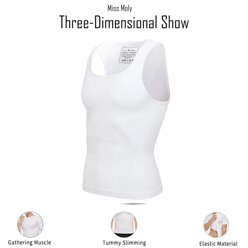Mens Slimming Body Shaper Chest Compression Shirts Tummy Control Shapewear Gynecomastia Abdomen Slim Vest Waist Trainer Corset