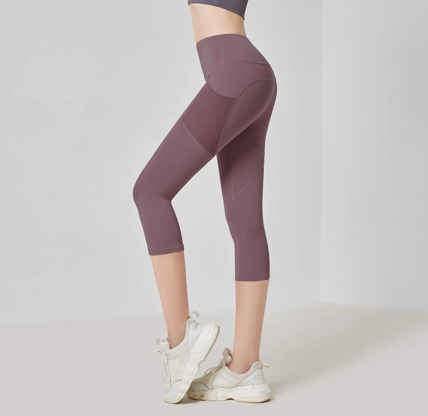 Women Sport Leggings High Waist Yoga Pant With Pocket Quick Dry Running Capris Elastic Cropped Trousers Gym Fitness Tights Femme