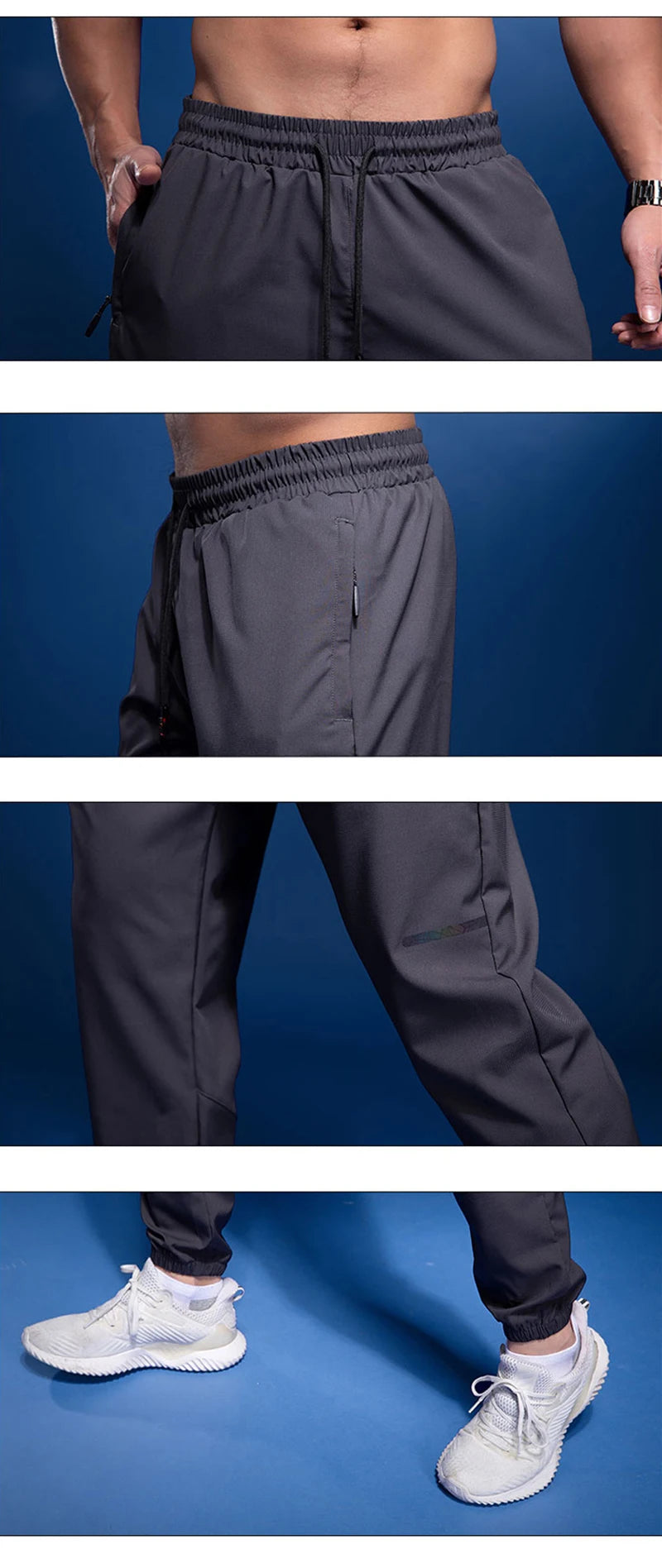 New Sport Pants Men Running Pants With Zipper Pockets Gym Training Sports Trousers Quick Dry Joggings Fitness Sweatpants