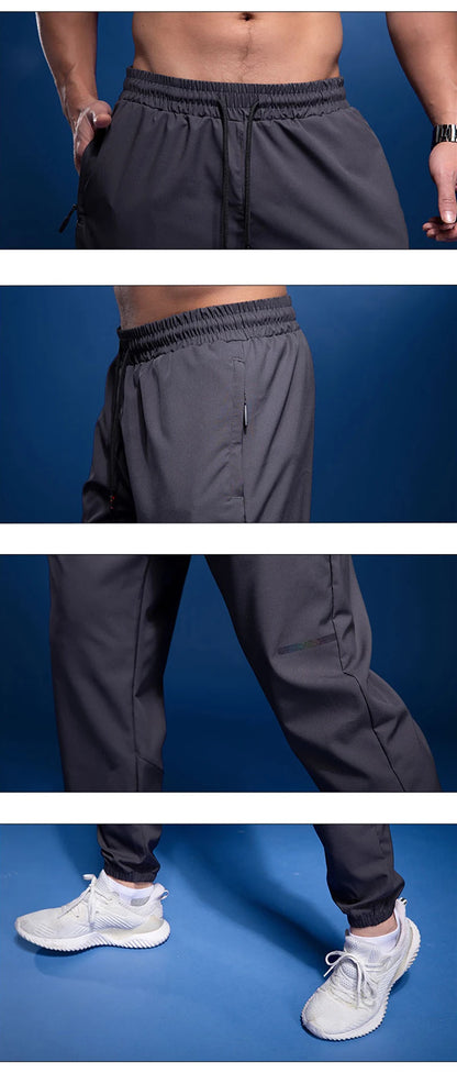 New Sport Pants Men Running Pants With Zipper Pockets Gym Training Sports Trousers Quick Dry Joggings Fitness Sweatpants
