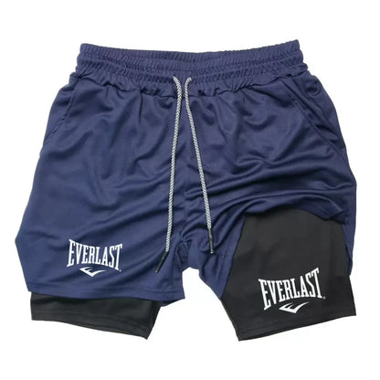 Men Sport Shorts Sportswear Double-deck Running Shorts 2 In 1 Beach Bottoms Summer Gym Fitness Training Jogging Short Pants Men