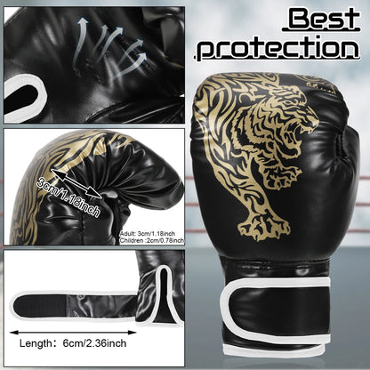 Adults Boxing Gloves Breathable PU Leather Fighting Gloves Kids Boxing Training Kickboxing Gloves for Gym Indoor Outdoor Sport