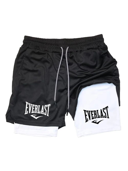 Men Sport Shorts Sportswear Double-deck Running Shorts 2 In 1 Beach Bottoms Summer Gym Fitness Training Jogging Short Pants Men