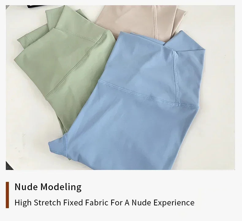 Hot Sale Fitness Female Leggings Running Pants Naked feeling Leggings High Waist Push Up Sport Women Fitness Running Yoga Pants