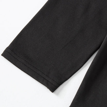 2/4 Pcs Autumn/Winter Men's Black Long sleeved Pants Underwear Set Youth Fitness Running Base Sports Shirt Casual Stretch Pants