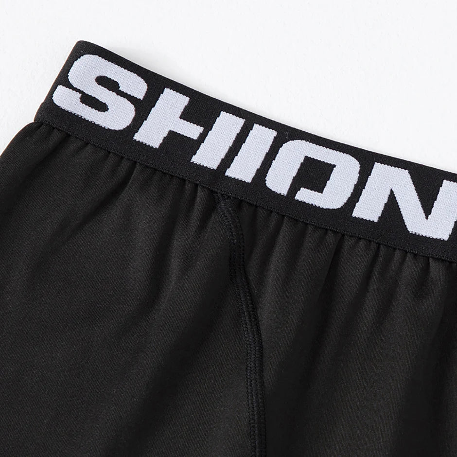 2/4 Pcs Autumn/Winter Men's Black Long sleeved Pants Underwear Set Youth Fitness Running Base Sports Shirt Casual Stretch Pants