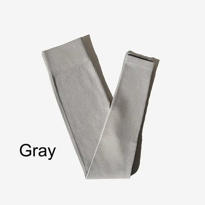 New Ribbed Seamless Yoga Pants High Waist Gym Leggings Sport Women Fitness Female Legging Tummy Control Running Tights