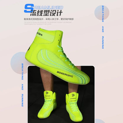 New Boxing and Wrestling Shoes for Men and Women High Top Training Shoes for Men Squat Gym Fitness Weightlifting Shoes ﻿