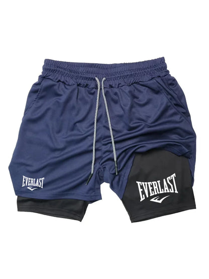 Men Sport Shorts Sportswear Double-deck Running Shorts 2 In 1 Beach Bottoms Summer Gym Fitness Training Jogging Short Pants Men