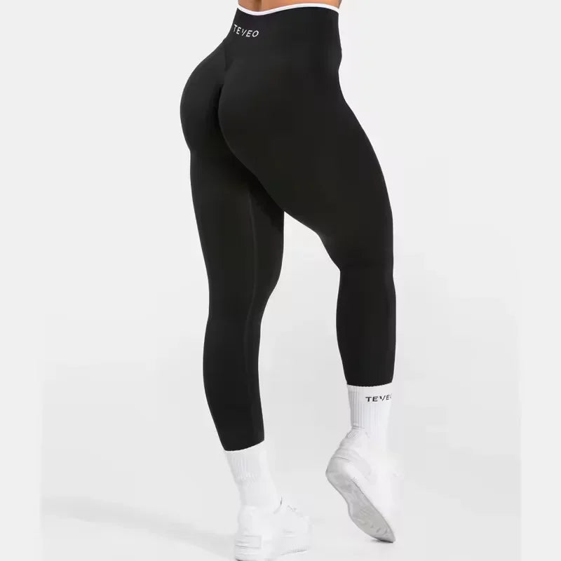 TEVEO Taille Haute Sans Couture Scrunch Leggings Pour Femmes Pantalons De Yoga Hanche Levage Course Exercice Gymnase Lgnite Scul