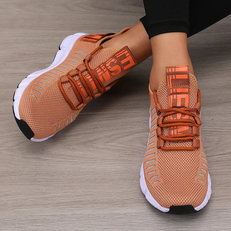 Women's Sports Shoes Mesh Lightweight Soft Sole Jogging Strap Breathable Fashion Sports Walking Casual Tennis Flat Shoes for Men