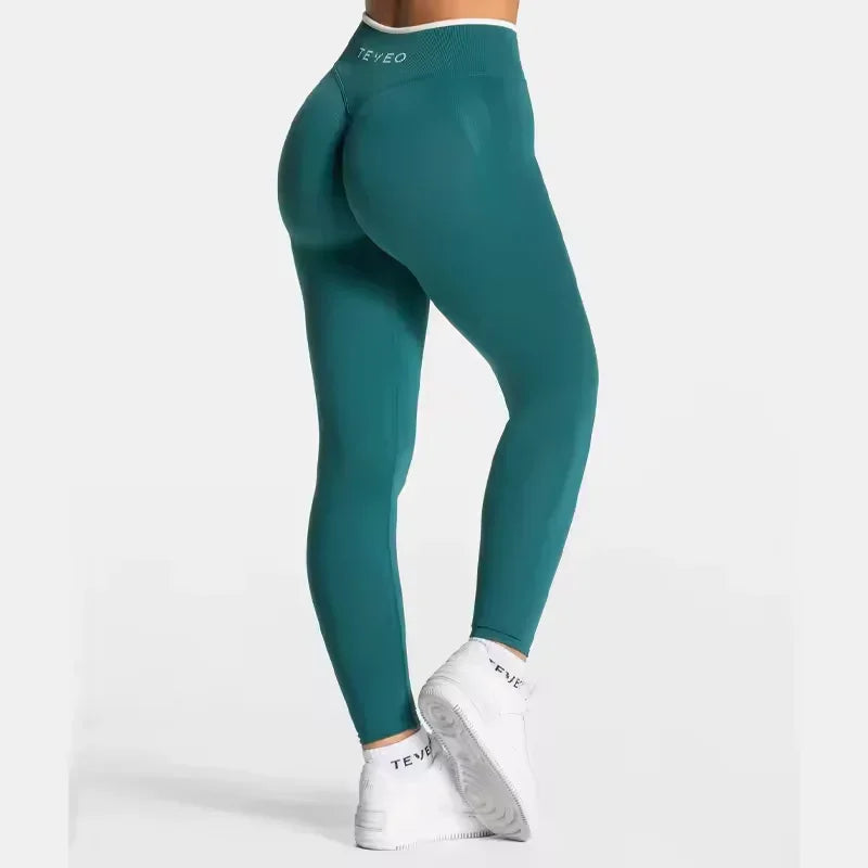 TEVEO Taille Haute Sans Couture Scrunch Leggings Pour Femmes Pantalons De Yoga Hanche Levage Course Exercice Gymnase Lgnite Scul