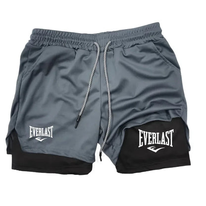 Men Sport Shorts Sportswear Double-deck Running Shorts 2 In 1 Beach Bottoms Summer Gym Fitness Training Jogging Short Pants Men