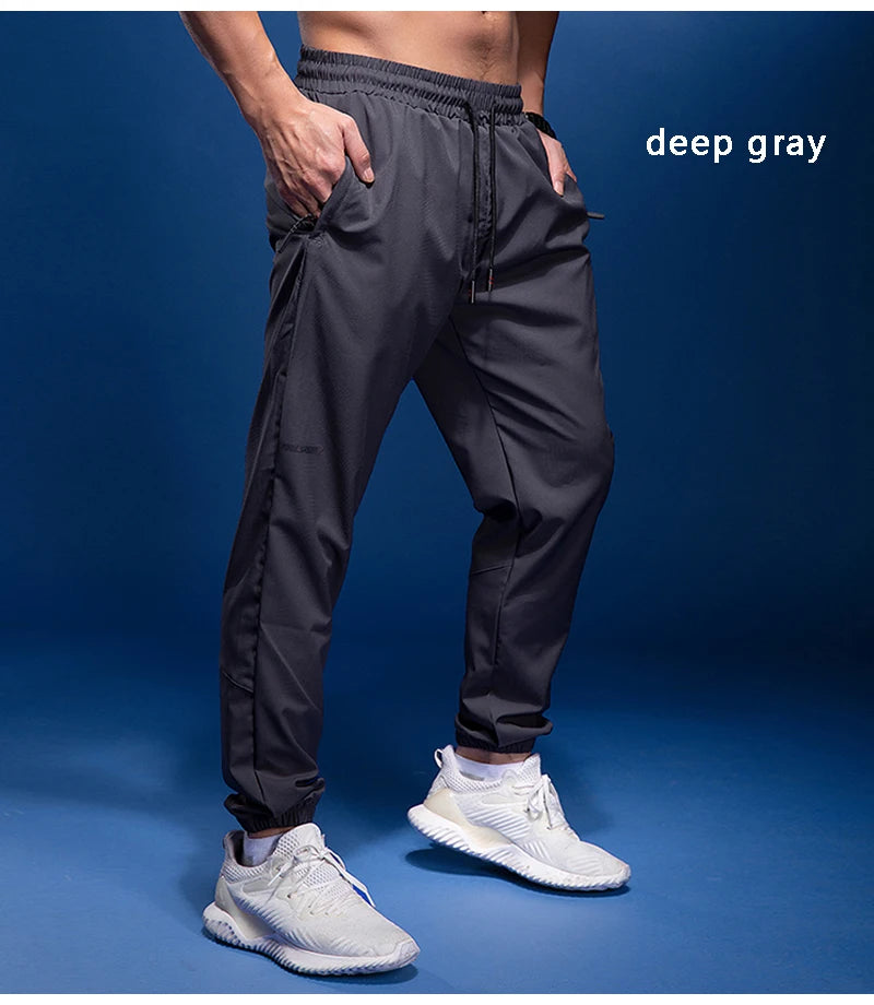 New Sport Pants Men Running Pants With Zipper Pockets Gym Training Sports Trousers Quick Dry Joggings Fitness Sweatpants
