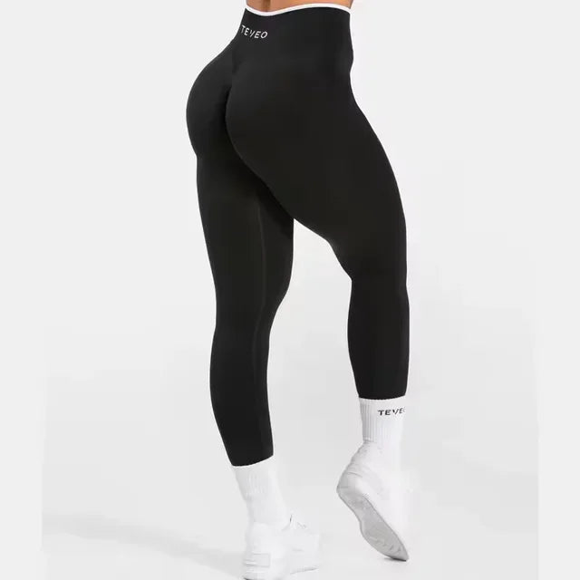 TEVEO Taille Haute Sans Couture Scrunch Leggings Pour Femmes Pantalons De Yoga Hanche Levage Course Exercice Gymnase Lgnite Scul