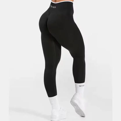 TEVEO Taille Haute Sans Couture Scrunch Leggings Pour Femmes Pantalons De Yoga Hanche Levage Course Exercice Gymnase Lgnite Scul
