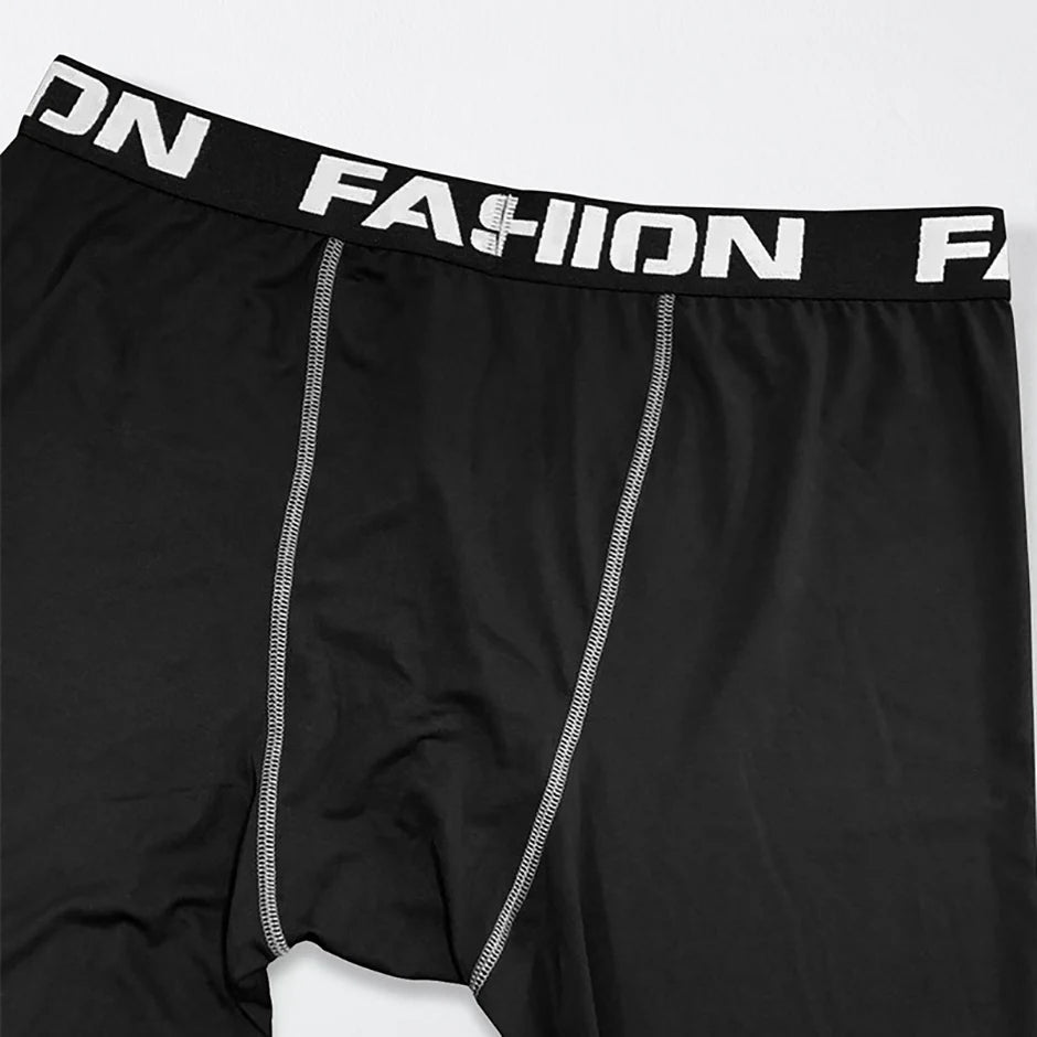 2/4 Pcs Autumn/Winter Men's Black Long sleeved Pants Underwear Set Youth Fitness Running Base Sports Shirt Casual Stretch Pants