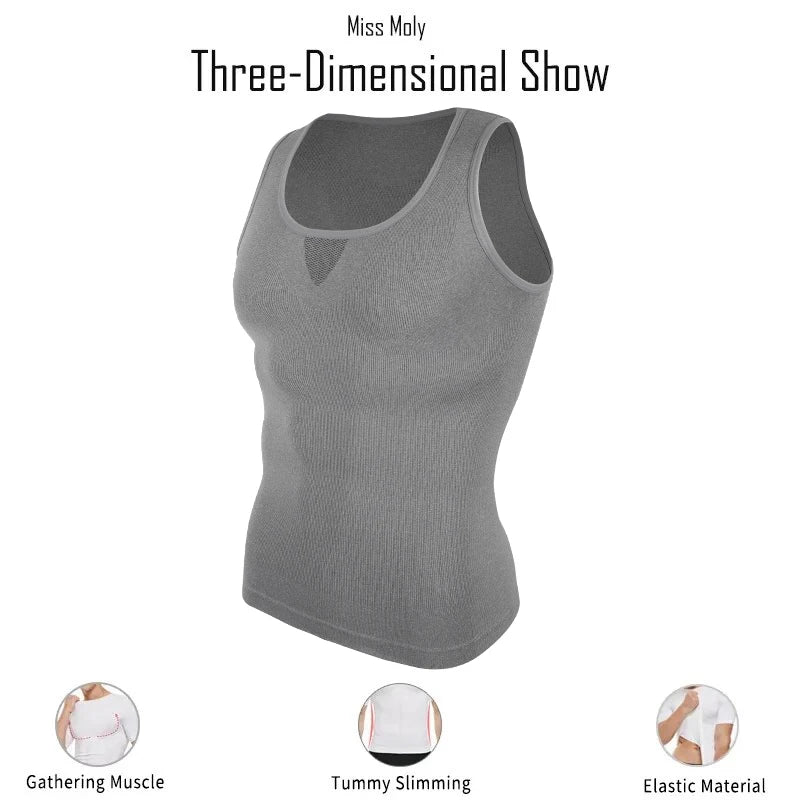 Mens Slimming Body Shaper Chest Compression Shirts Tummy Control Shapewear Gynecomastia Abdomen Slim Vest Waist Trainer Corset