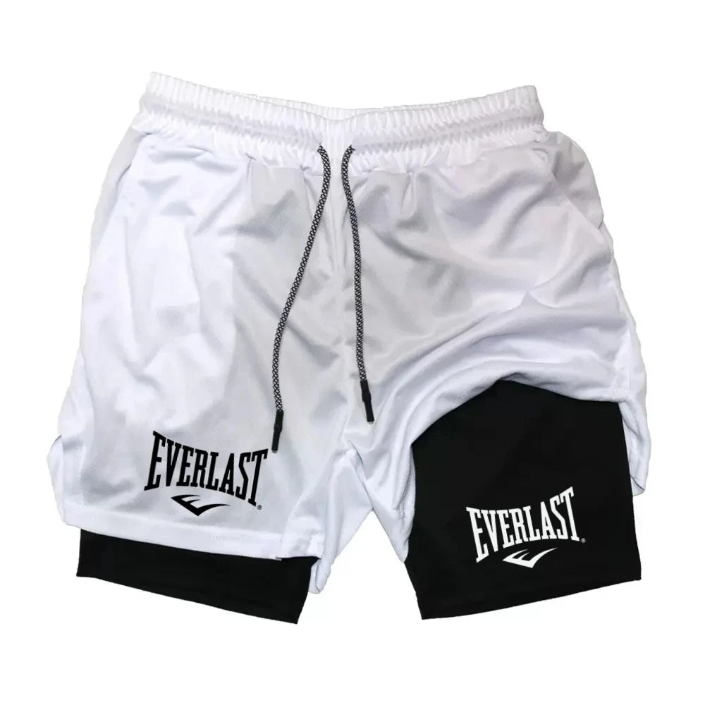 Men Sport Shorts Sportswear Double-deck Running Shorts 2 In 1 Beach Bottoms Summer Gym Fitness Training Jogging Short Pants Men