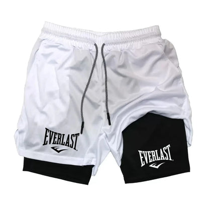 Men Sport Shorts Sportswear Double-deck Running Shorts 2 In 1 Beach Bottoms Summer Gym Fitness Training Jogging Short Pants Men