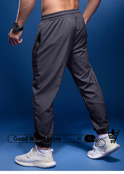 New Sport Pants Men Running Pants With Zipper Pockets Gym Training Sports Trousers Quick Dry Joggings Fitness Sweatpants