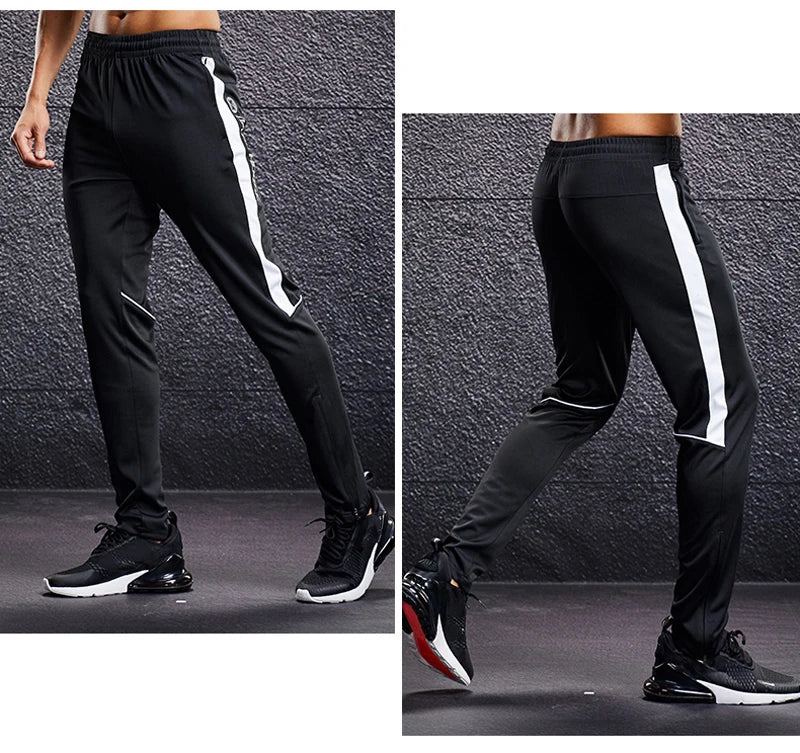 Men Sport Pants Running Pants With Zipper Pockets Soccer Training Jogging Sports Trousers Fitness Football Leggings Sweatpants