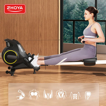 Indoor Seated Magnetic Air Rowing Machine Foldable In Home Use Fitness For Sale