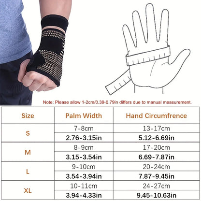 New 1Pcs Copper Fiber Bracer Wrist Elastic Sport Bandage Wristband Hand Gym Support Wrist Brace Wrap Tennis Fitness Powerlifting