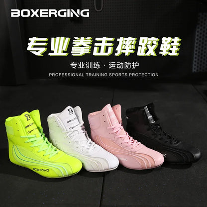 New Boxing and Wrestling Shoes for Men and Women High Top Training Shoes for Men Squat Gym Fitness Weightlifting Shoes ﻿
