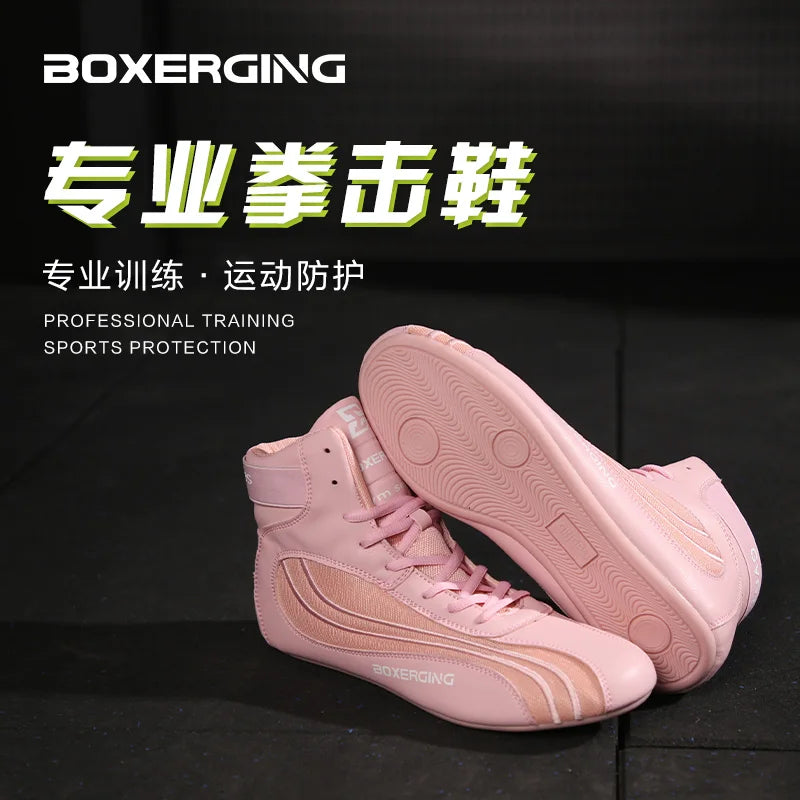 New Boxing and Wrestling Shoes for Men and Women High Top Training Shoes for Men Squat Gym Fitness Weightlifting Shoes ﻿