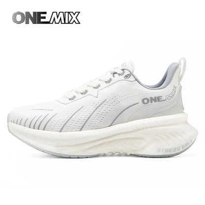 ONEMIX New Cushioning Running Shoes For Men Suitable Heavy Runners Lace Up Sports Women Non-slip Outdoor Athletic Male Sneakers
